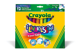 ROTULADORES CRAYOLA LAVABLES (12 UNIDADES) PUNTA FINA