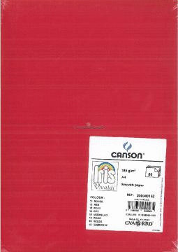 CARTULINA GUARRO A4 50H 185GR ROJO