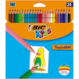 ESTUCHE 24 LAPICES COLORES TROPICOLORS 2. BIC