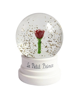 BOLA DE NIEVE 40MM EL PRINCIPITO ROSA ROJA