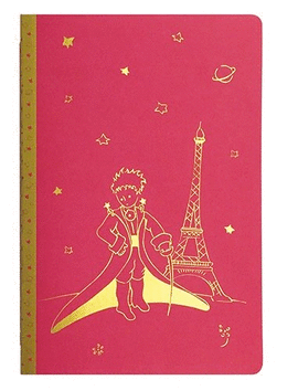 CUADERNO LINEAS A5 EL PRINCIPITO ROJO LINEAS DORADAS