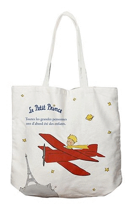 BOLSA DE TELA EL PRINCIPITO AVI�N CON CREMALLERA Y BOLSILLO