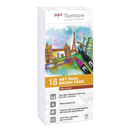 SET DUAL BRUSH-PEN EARTH 18 COLORES