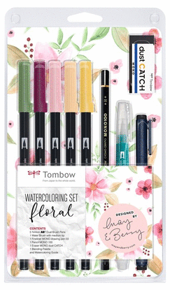 SET TOMBOW ACUARELABLE FLORAL