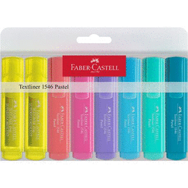 ESTUCHE 8 MARCADORES FLUORESCENTES TEXLINER FABER-CASTELL COLOERS SURTIDOS