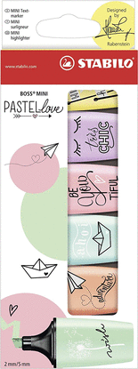 ESTUCHE 6 MARCADORES STABILO BOSS PASTEL LOVE MINI