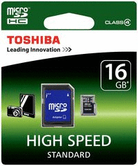TARJETA MICRO SD 16GB TOSHIBA CL4 + ADAPTADOR