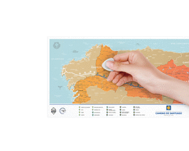 MAPA RASCABLE DEL CAMINO DE SANTIAGO. RASCAR MAPA
