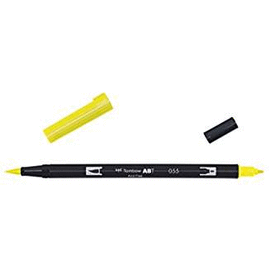 TOMBOW - ROTULADOR DE PUNTA DOBLE, COLOR AMARILLO (055 PROCESS YELLOW)