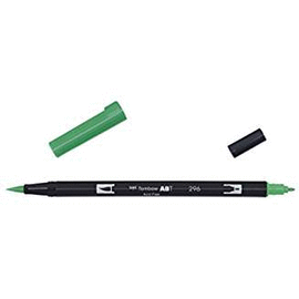 TOMBOW - ROTULADOR DOBLE PUNTA PINCEL, COLOR VERDE �CIDO (296 GREEN)