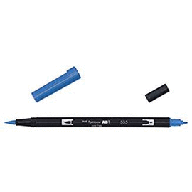 TOMBOW - ROTULADOR DE PUNTA DOBLE, COLOR AZUL (535 AZUL)
