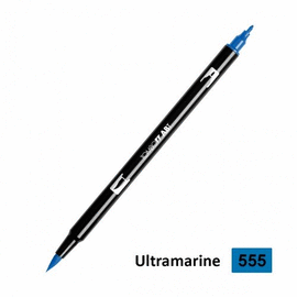 TOMBOW - ROTULADOR DE PUNTA DOBLE, COLOR AZUL (555 ULTRAMARINE)
