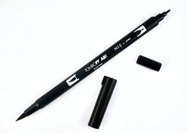 ROTULADOR TOMBOW DUAL BRUSH-PEN N15 NEGRO PUNTA PINCEL