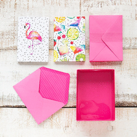 SET DE TARJETAS Y SOBRES TOTALLY TROPICAL