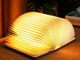 LAMPARA CON FORMA DE LIBRO BOOK LIGHT WOOD MADERA