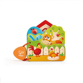 JUEGO HAPE LIBRO BEBE ANIMALES DE GRANJA. HAPE