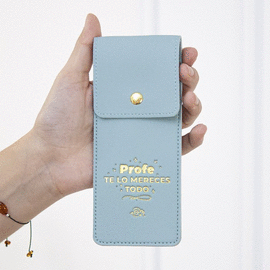 ESTUCHE CON GOMA AZUL PROFE TE LO MERECES TODO
