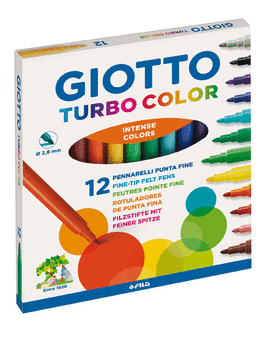 ROTULADORES GIOTTO 12 COLORES TURBO COLOR FINO