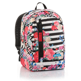 MOCHILA MITAMA TAG 2018 RAYAS FLORES CON AURICULARES CREMALLERA CON MICRFONO Y TECLA DE LLAMADA. MITAMA