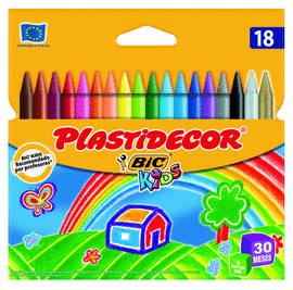 PLASTIDECOR 18 COLORES KIDS BIC