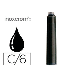 CAJITA DE 6 CARTUCHOS NEGROS TINTA. INOXCROM