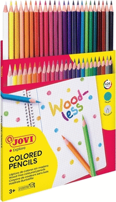 ESTUCHE 24 LAPICES DE COLORES JOVI WOODLESS SURTIDOS