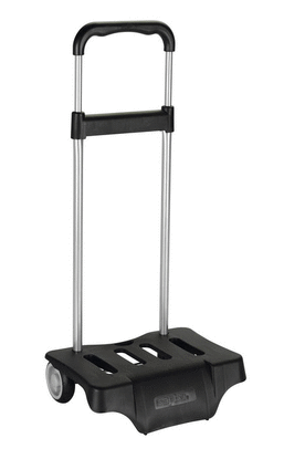 CARRO PARA MOCHILA ESCOLARES MUY LIGERO RUEDAS RESISTENTES CON ASA EXTRA�BLE NEGRO. SAFTA