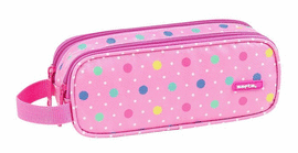 PORTATODO DOBLE ESTUCHES SAFTA DOTS PINK