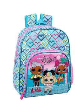 MOCHILA INFANTIL ADAPTABLE A CARRO LOL SURPRISE. SAFTA