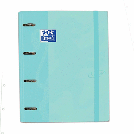 CARPETA A4 CARPEBLOC 4 ANILLAS  CUADRO 5X5 ICE MINT PASTEL TAPA EXTRADURA