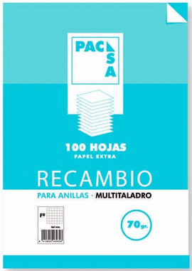 RECAMBIO F� 100H 70GR CUADRICULADO 4MM MULTITALADRO