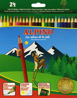 ESTUCHE 24 LAPICES COLORES ALPINO SURTIDOS