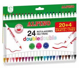ROTULADORES ALPINO DOUBLE DOBLE PUNTA 24 COLORES