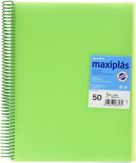 CARPETA 50 FUNDAS MAXIPLAS TRANSPARENTE VERDE CON SOBRE