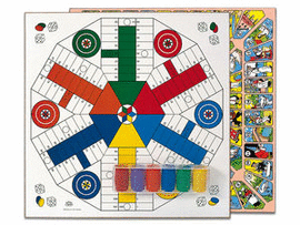TABLERO PARCHIS 6 OCA MADERA CON ACCESORIO 40 X 40 CM