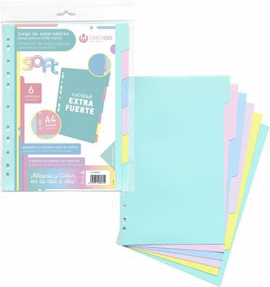 BOLSA SEPARADORES A4 SOFT EXTRA-FORTE 6 PESTA�AS MULTITALA