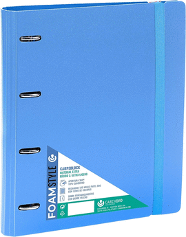 CARPEBLOCK PP FOAM STYLE 4 ANILLAS 35MM 100H 4 SEPARADORES SOBRE AZUL