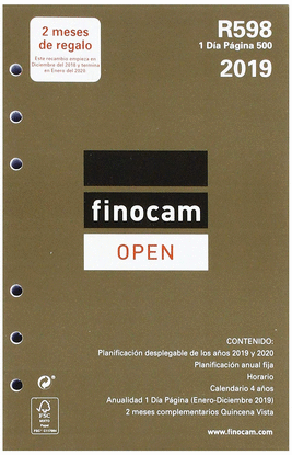 RECAMBIO FINOCAM  D�A P�GINA DP 2019 117X181