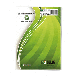 CARTULINA A4 50H 185GR BLANCO. SELVI