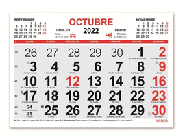 FALDILLA MYRGA CALENDARIO MENSUAL 2022 21X15 REF. 1592