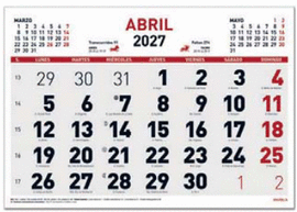 CALENDARIO 2027 MYRGA. 21X15 CM. MOD. REF. 1592