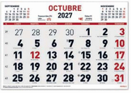 CALENDARIO 2027 MYRGA. 30X21 CM. MOD. REF. 1593