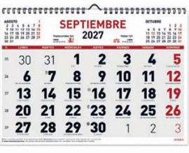 CALENDARIO 2027 MYRGA CON ESPIRAL. 43X31 CM MOD. REF. 1595
