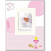 LIBRO COMUNION PORTARRETRATOS ELEGANCE ROSA