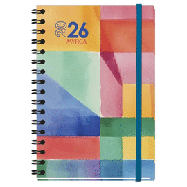 AGENDA MYRGA 2026 TEXTURE WIREO TAPA DURA ACUARELA DIA PAGINA