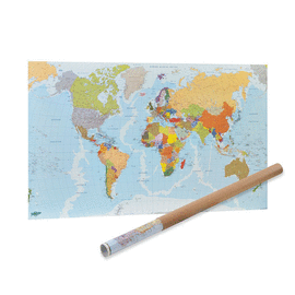MAPA MURAL PLANISFERIO PLASTIFICADO ENROLLADO 83X138CMS