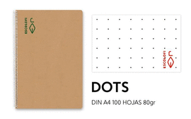 BLOC ESPIRAL A4 100H 80GR DOTS RECICLADO ECOLOGICO