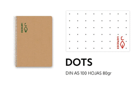 BLOC ESPIRAL A5 100H 80GR DOTS RECICLADO ECOLOGICO. ESCOLOFI