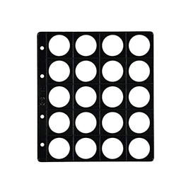 HOJA FUNDA MONEDAS ALBUM MOD 752 CON 20 ALOJAMIENTOS. PARDO