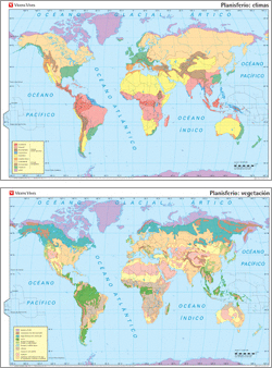 PLANISFERIO CLIMAS Y VEGETACI�N